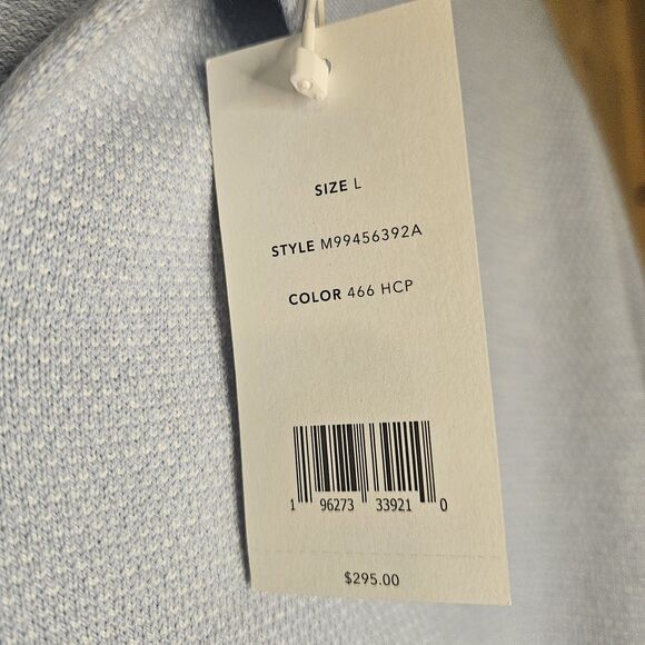 Vince. Birdseye Wool-Blend Polo Sweater Glacier Blue Large - Picture 5 of 5